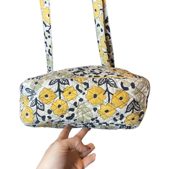 Vera Bradley Crossbody Bag Go Wild Black Yellow Floral Medium - Picture 6 of 7